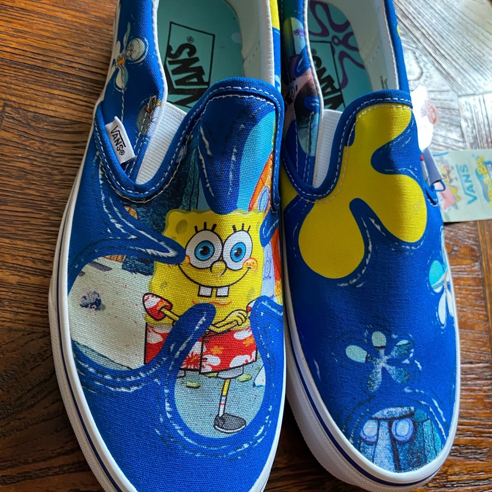 Men's Vans Spongebob SquarePants Classic Slip-On Shoes 'Alohabob' Size 8.5 W 10